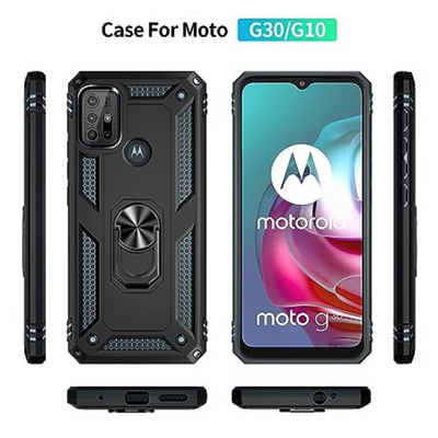 Mycase Tuff Case With Ring- Motorola G10 - Black - MyMobile
