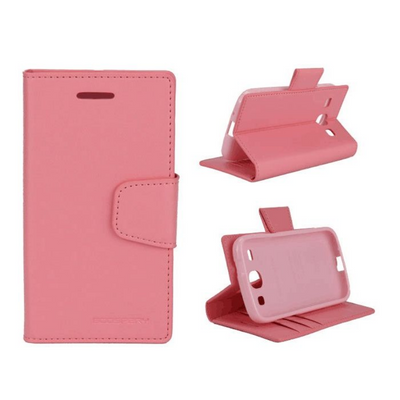 Mycase Leather Wallet Samsung S7 Pink - MyMobile