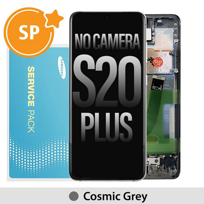 (Not Include Front Camera) Samsung Galaxy S20 Plus 5G G986 OLED Screen Replacement Digitizer GH82-31441E31442E (Service Pack)-Cosmic Grey - MyMobile