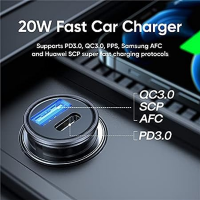 Joyroom - C-a43 20w Dual Ports Transparent Car Charger Usb C + A