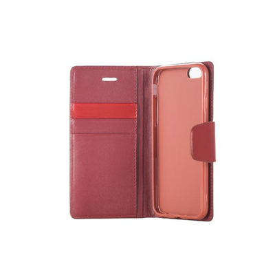 Mycase Leather Wallet Samsung S7 Maroon - MyMobile