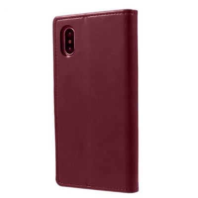 Mycase Leather Folder Iphone Xs 5.8 - Berry Red - MyMobile