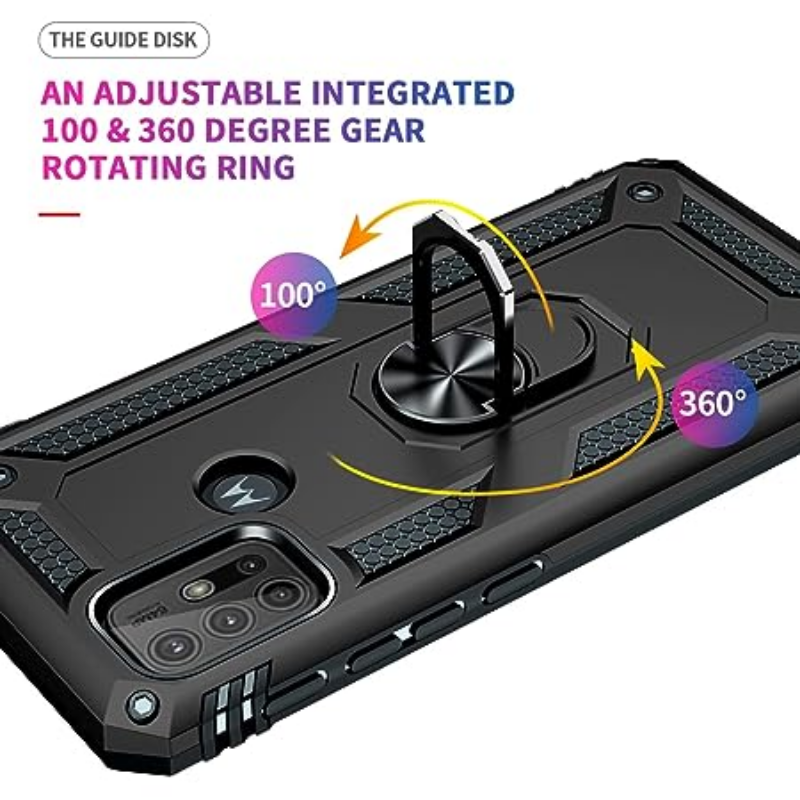 Mycase Tuff Case With Ring- Motorola G10 - Black - MyMobile