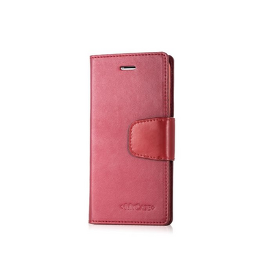 Mycase Leather Wallet Samsung S7 Edge Maroon - MyMobile