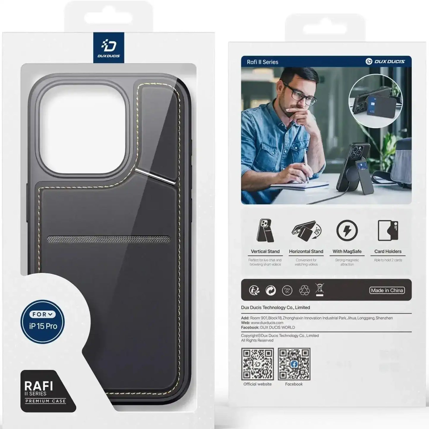 Dux Ducis Rafi Series ll MagSafe For Apple iPhone 15 Pro back Wallet - MyMobile