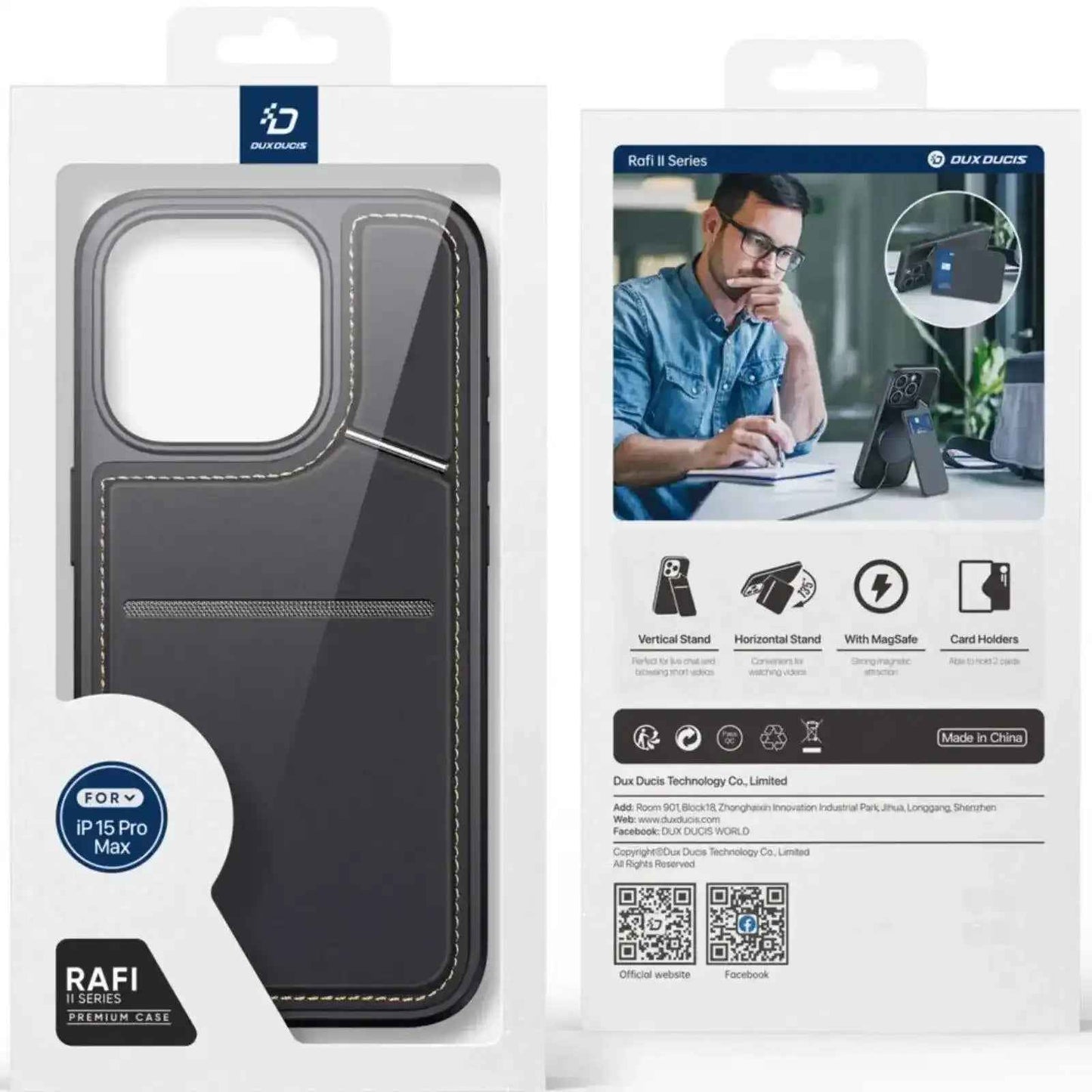 Dux Ducis Rafi Series ll MagSafe For Apple iPhone 15 Pro Max back Wallet