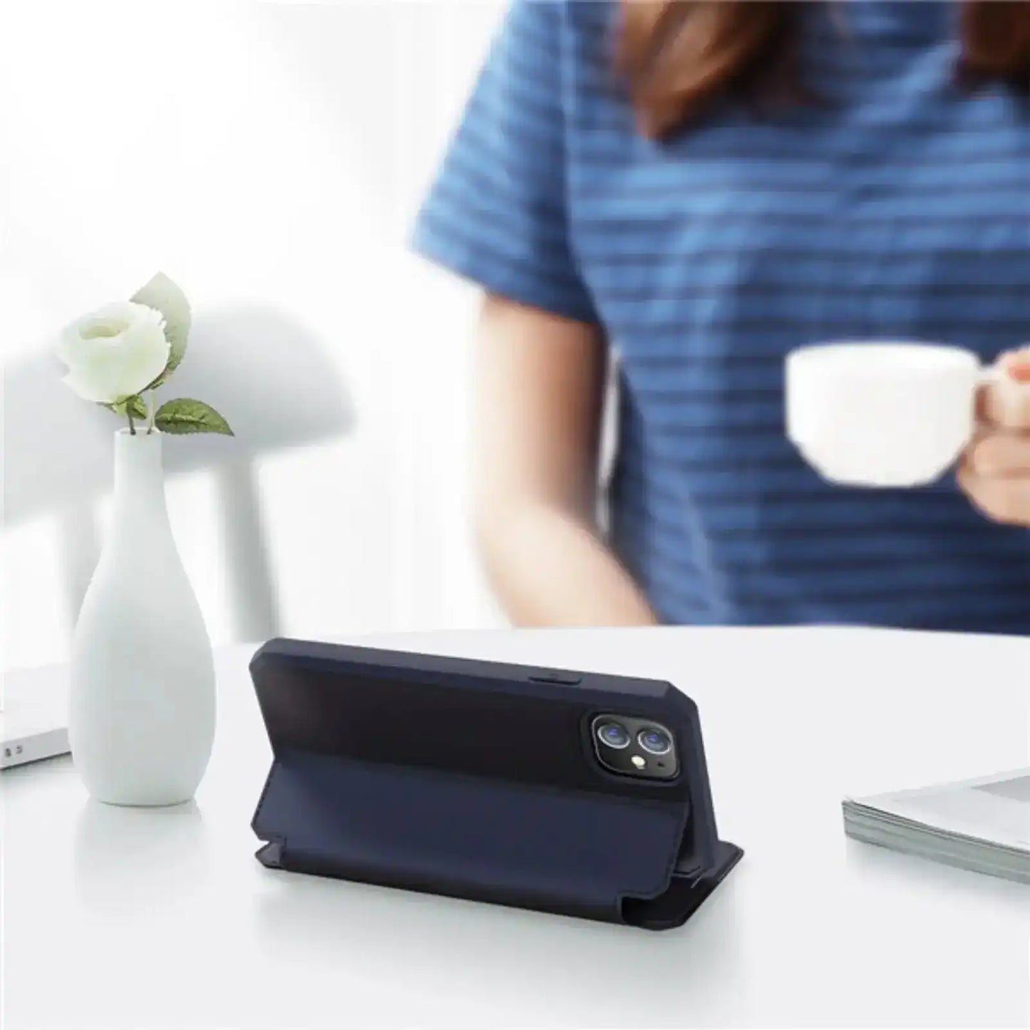 Dux Ducis Skin - x Series Magnetic Flip Case Cover For Iphone 12 Mini 5.4 - navy - MyMobile