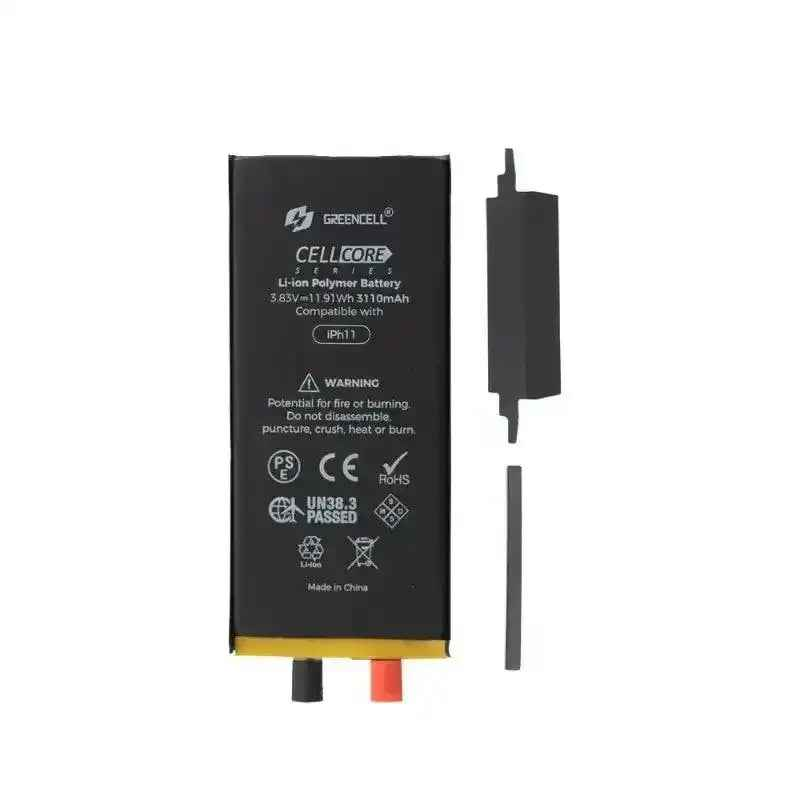 Greencell Core Series- Standard Capacity 3110mAh iPhone 11 Replacement Battery Core with Adhesive Strips 3110mAh