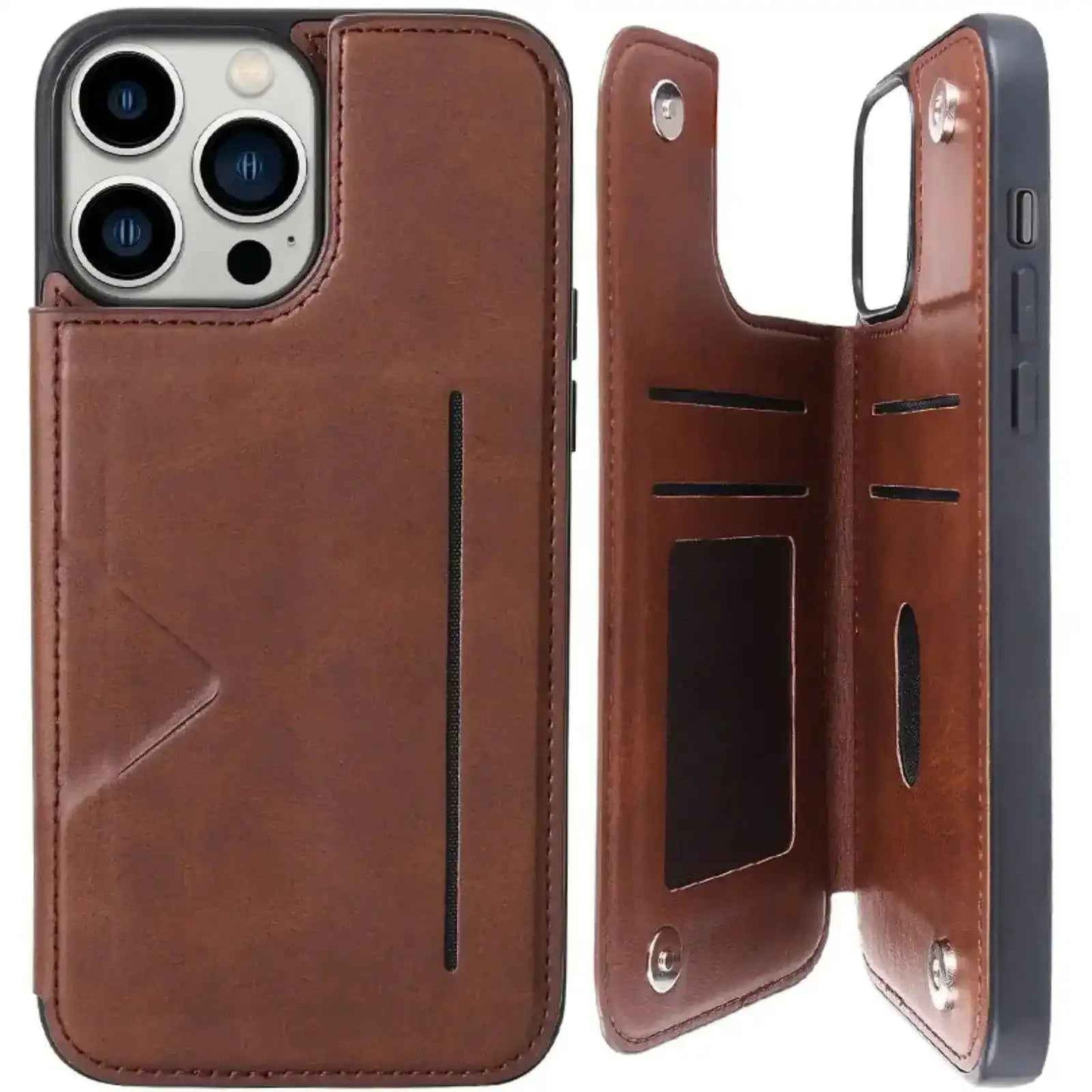 Hanman Back Flip Leather Wallet Shockproof Cover Case For Iphone 14 Plus