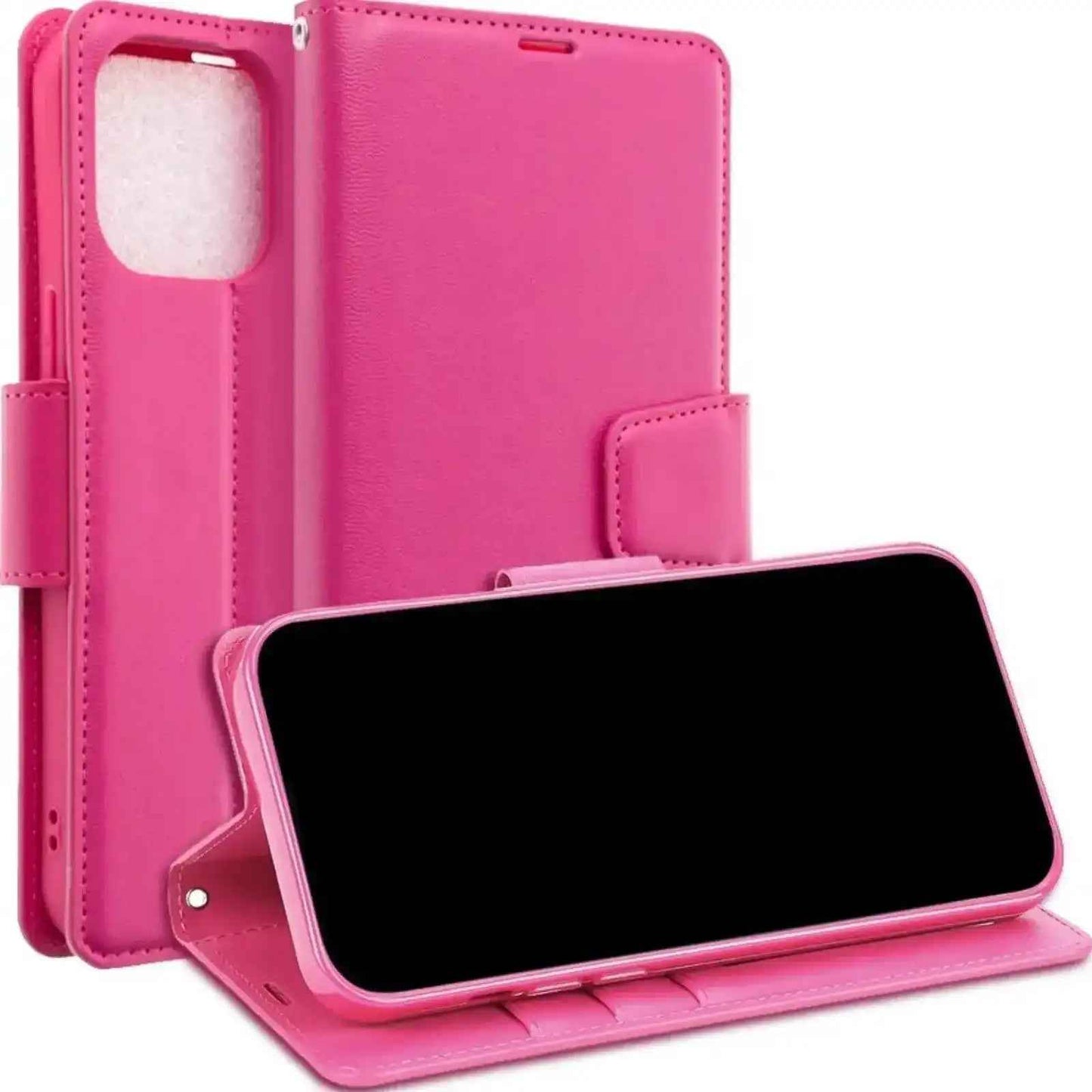 Hanman PU Flip Leather Wallet Cover Case for iPhone 15