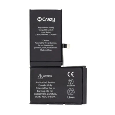 iPhone X Battery Replacement with Adhesive Strips 3000mAh High Capacity+TI Solution CRAZY