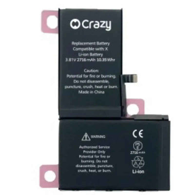 iPhone X Replacement Battery with Adhesive Strips 2716mAh Standard Quality+TI Solution