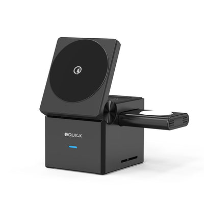 iQuick CUBE T1 3 in 1 Foldable Wireless Charger Stand Galaxy/ Apple Watch Pads - MyMobile
