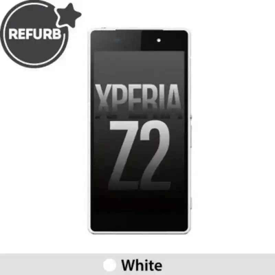 (Refurbished) LCD Screen Repair for Sony Xperia Z2 D6502 D6503 D6543 L50W D6502D with Frame -White