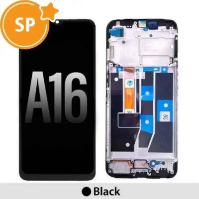 (Service Pack) LCD Screen Repair for OPPO A16 4908018 with Frame -Black