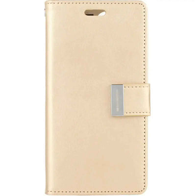 Mercury Rich Diary Case for iPhone 15 Plus Gold