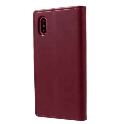 Mycase Leather Folder Iphone Xs Max 6.5 - Berry Red