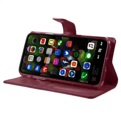 Mycase Leather Folder Samsung S10+ - Berry Red