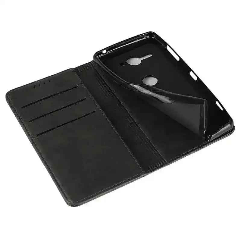 Mycase Leather Wallet Sony Xz2 Black