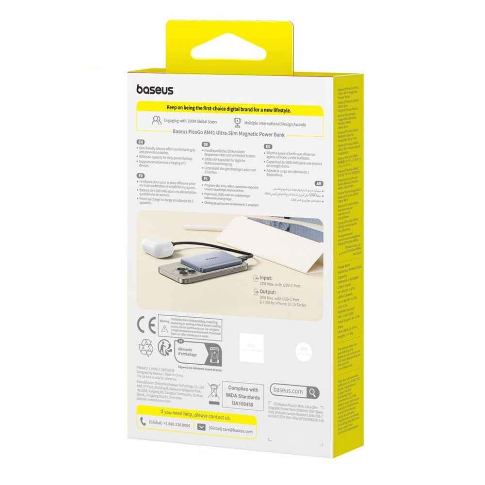 Baseus PicoGo AM41 Ultra-Slim Magnetic Power Bank 5,000mAh 20W