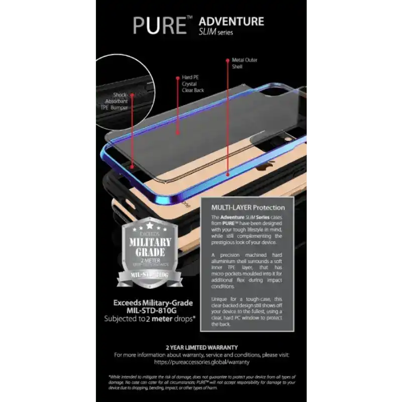 Pure Adventure Slim Metal Case Iphone 11 2019 6.1 - Black - MyMobile