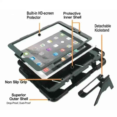 Pure Guardian 2 Case Samsung Tab A 10.1 2019 - Black With Strap And In-build Screen Guard