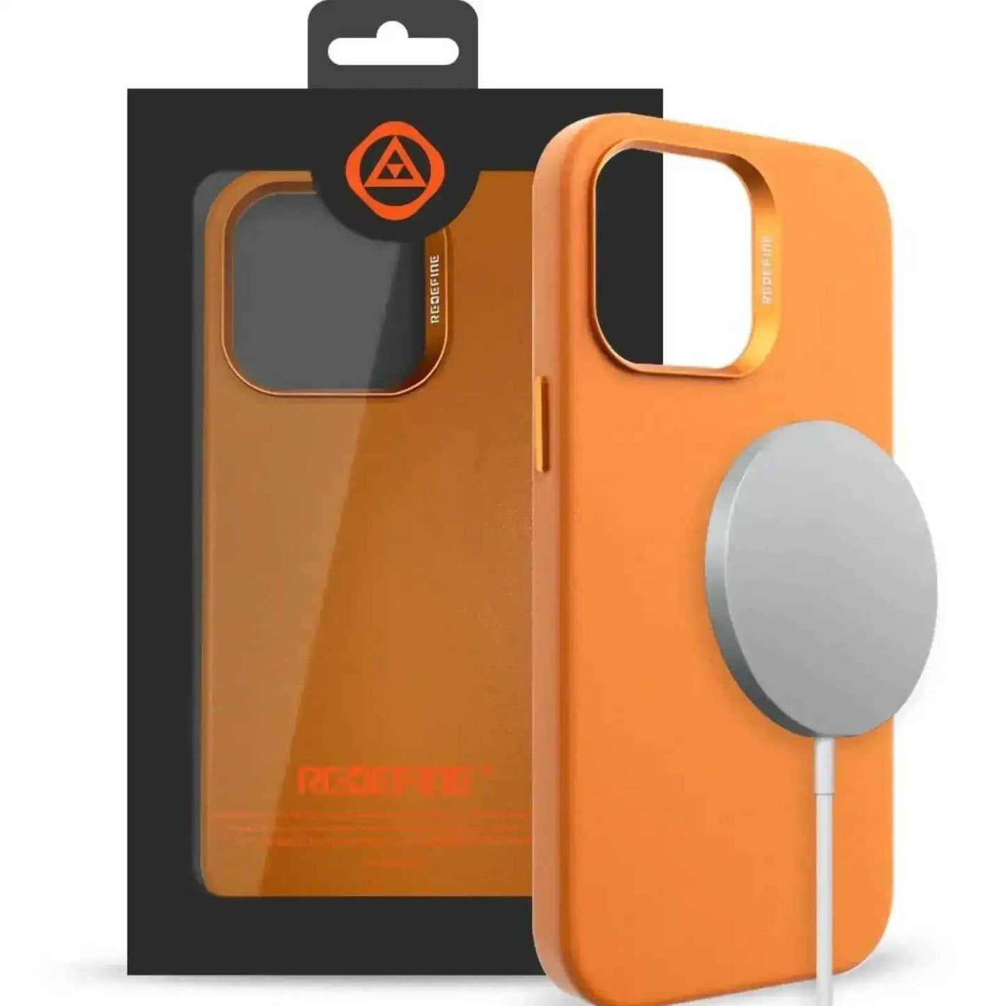 ReDefine Metal Camera Lens Pu Leather Case With Magnetic Ring For Iphone 14 Pro Magsafe