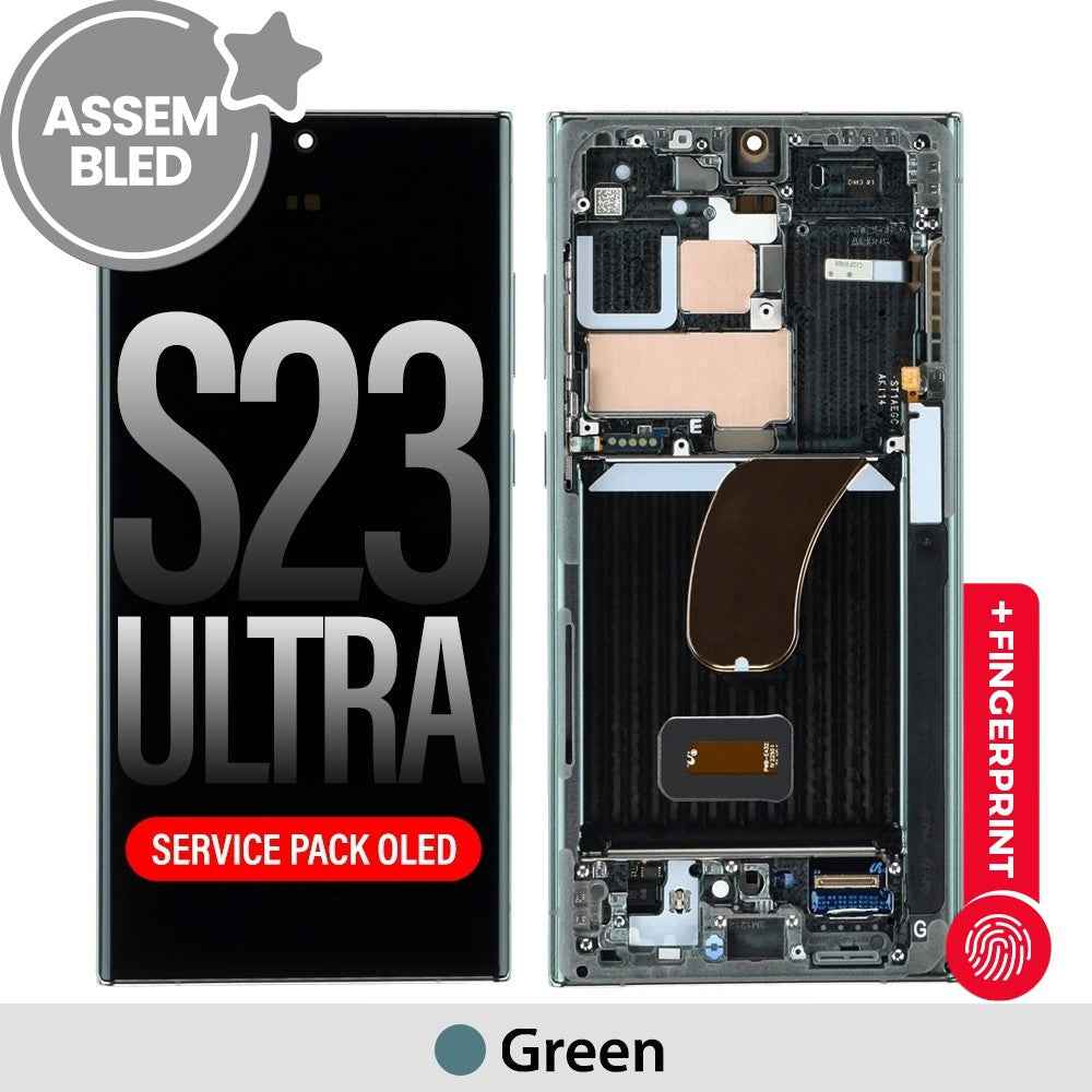 Samsung Galaxy S23 Ultra 5G G918B AMPLUS OLED Screen Replacement Digitizer with Frame-Cream (improved edition