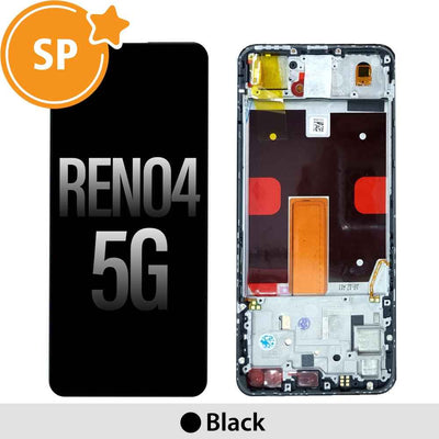 OLED Screen Replacement with Frame for OPPO Reno4 5G 4904705 (Service Pack) - Black
