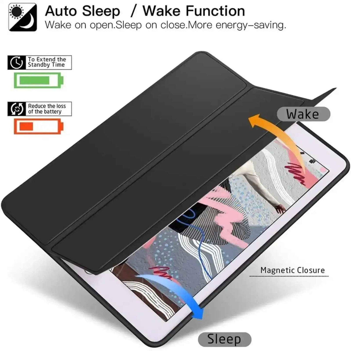 Soft TPU Back Shell Slim Cover Case with Auto Sleep / Wake for iPad (2022) Black