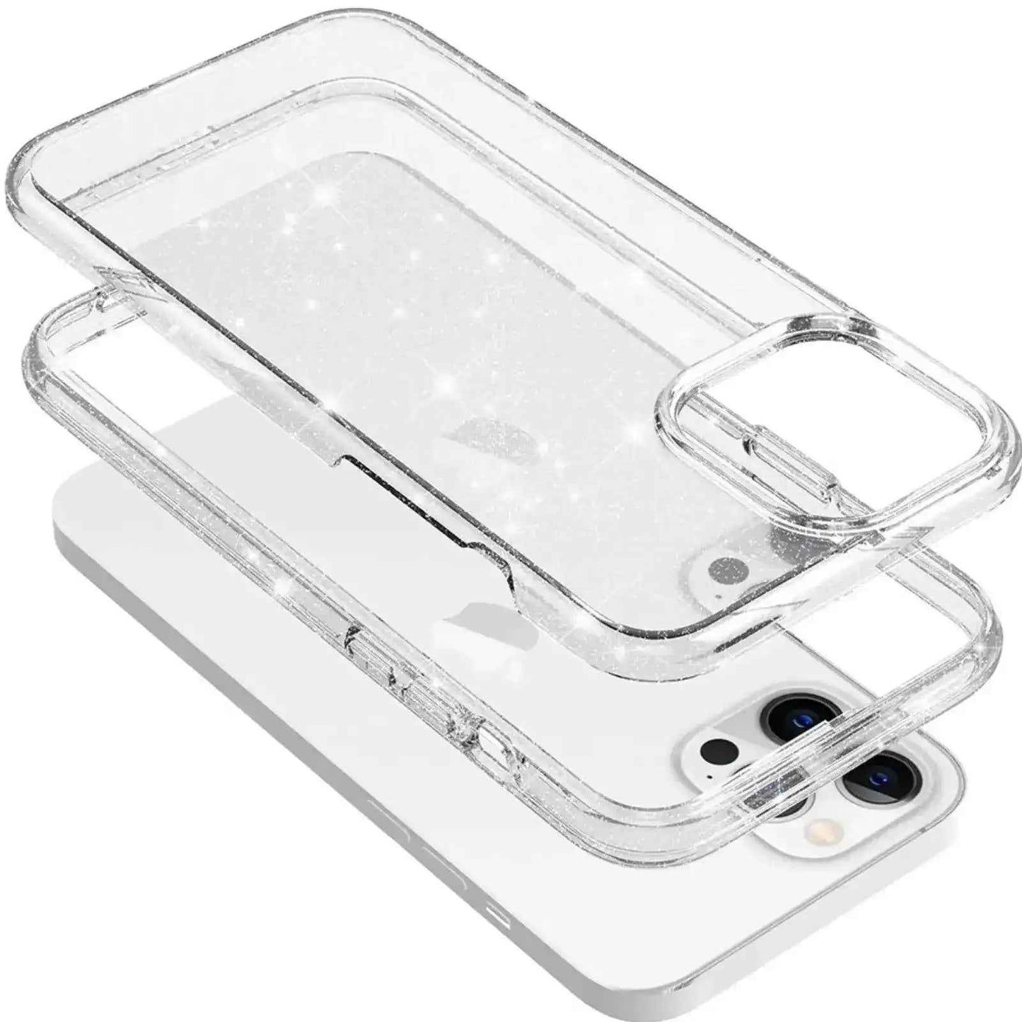 Ultimake Glitter Shockproof Case Cover for iPhone 15 Pro Clear