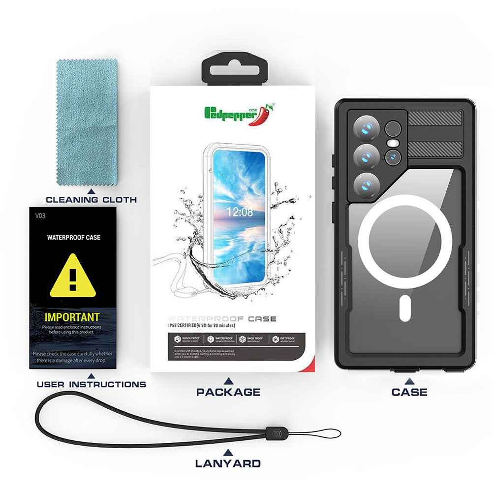 Redpepper Dot+ IP68 Waterproof Case Cover with Magnetic Ring for Samsung Galaxy S26 Ultra