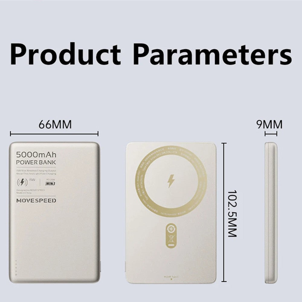 MOVE SPEED S05 Wireless Power Bank 5,000mAh YSPBS053C (CCC Certified)