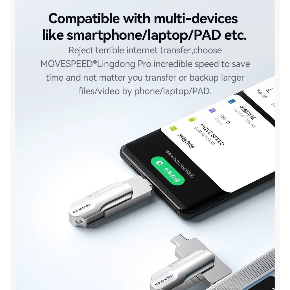 MOVE SPEED 256GB YSULDP 2 in 1 USB Type-C Flash Drive (YSULDP-256G3S)