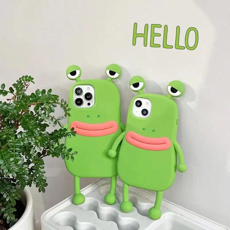 Funny Silicone 3D Frog Phone Case For IPhone 14 13 11 12 Pro Max XS XR X 7 8 Plus SE Cartoon Cute Shockproof Bumper Cover Online Only