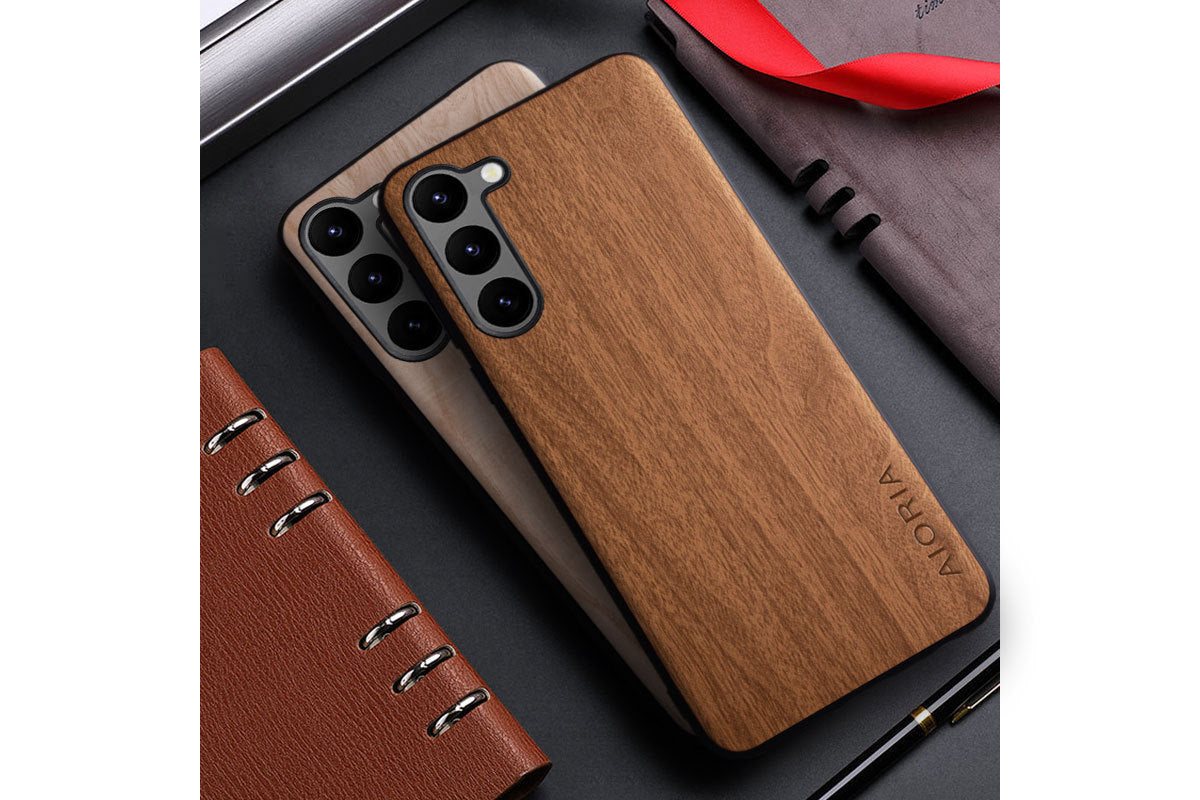 Applicable To Plus Simple Interlaced Wood Grain Phone Case For Samsung Galaxy S24