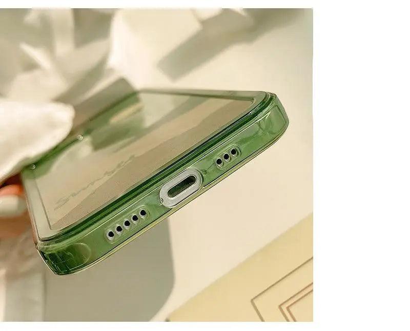 Creative Retro Phone Case Transparent Green All Inclusive - MyMobile