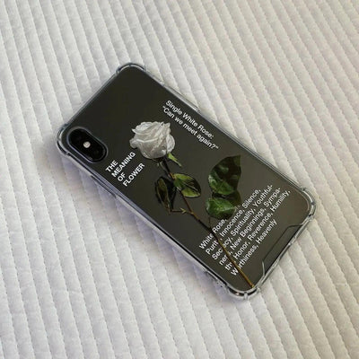 White Rose Branch Simple Transparent Mobile Phone Case Online Only