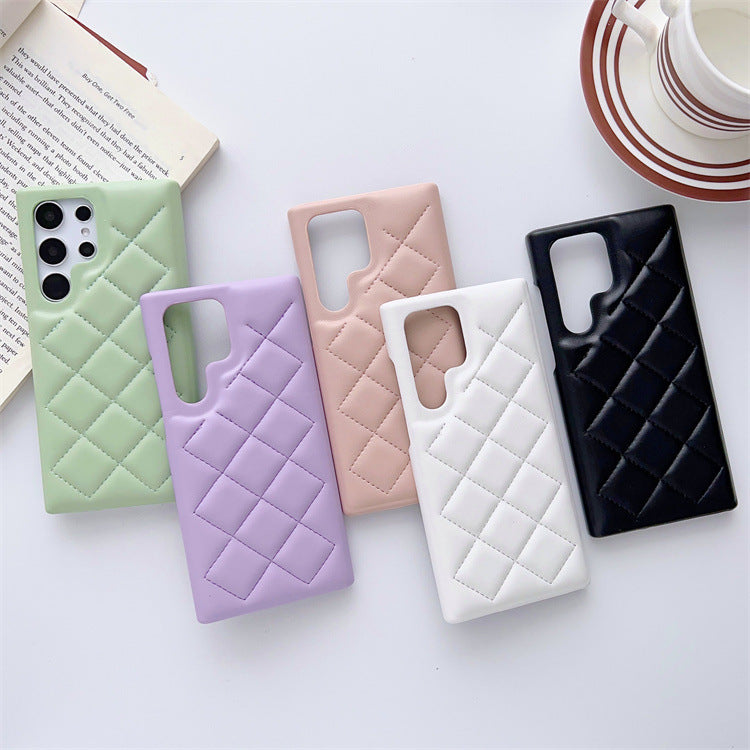 Diamond Plaid Phone Case Leather Phone Protective Case For Samsung Galaxy S23