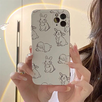 Cartoon Cute Line Rabbit Mobile Phone Shell Online Only