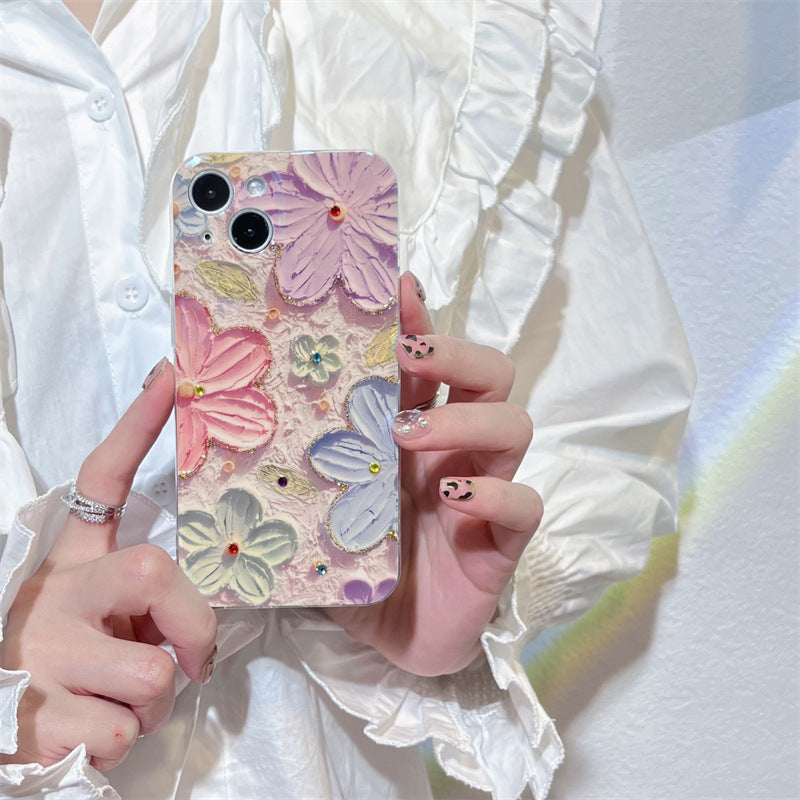 Colourful Oil Painting Floral Vintage Phone Case For iPhone 14