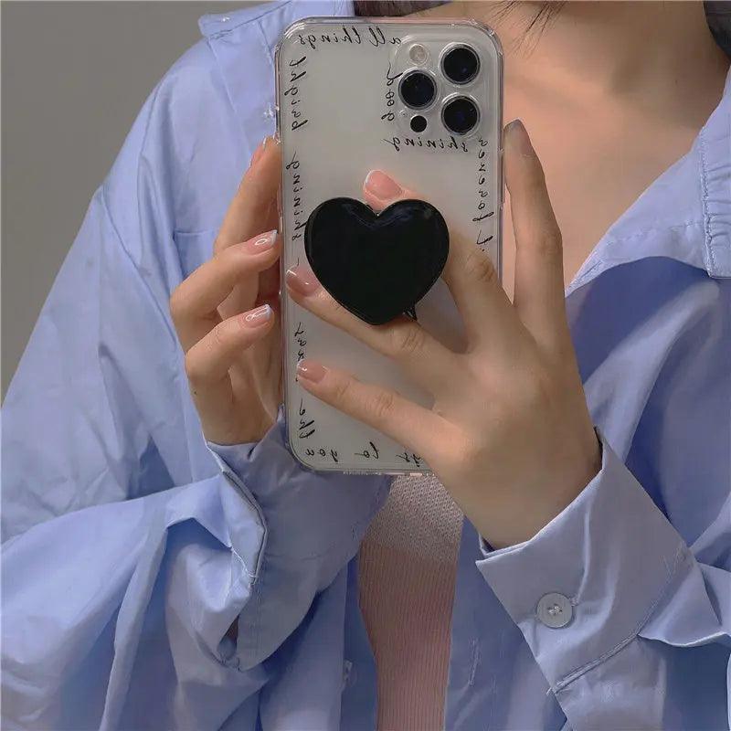 Ins English Letter Love Bracket Silicone Transparent Mobile Phone Case Online Only