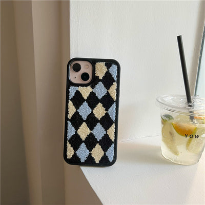 New Plush Rhombus Shockproof Mobile Phone Case Online Only