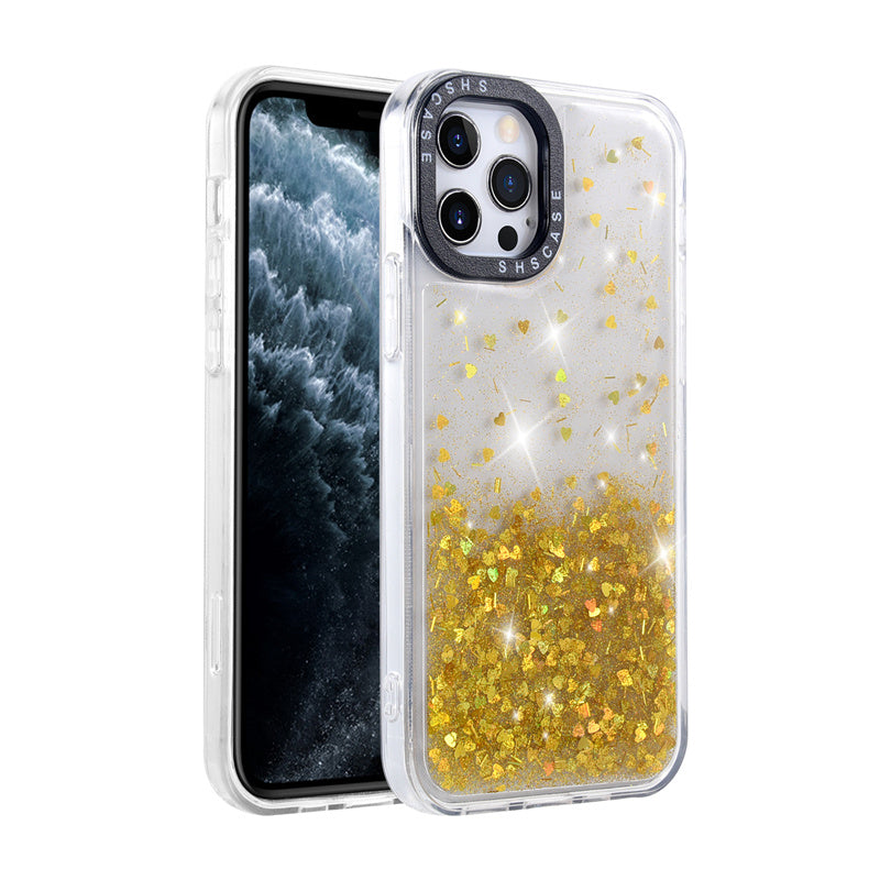 Glitter Drop Glue Mobile Phone Shockproof Back Case For iPhone 14