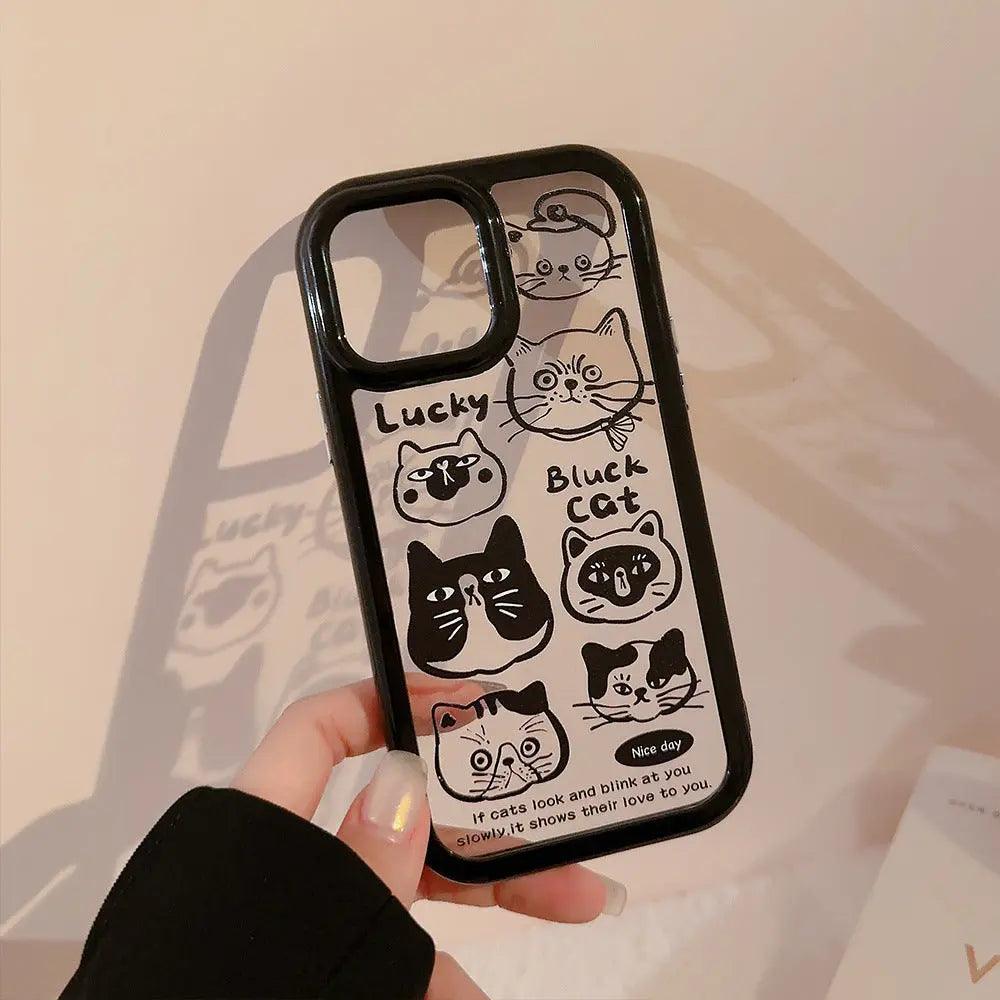 Cream Acrylic Cat Mood Phone Case - MyMobile