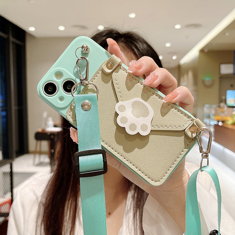 Cat's Paw Phone Case Crossbody Protector For iPhone 14