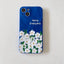 Simple Wrinkled Blue And White Flower Patch Silicone Phone Case Online Only