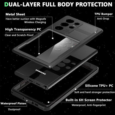 Redpepper Dot+ IP68 Waterproof Case Cover for Samsung Galaxy S23 Ultra