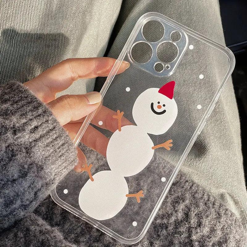 Christmas Snowman Mobile Phone Case Transparent Bracket - MyMobile