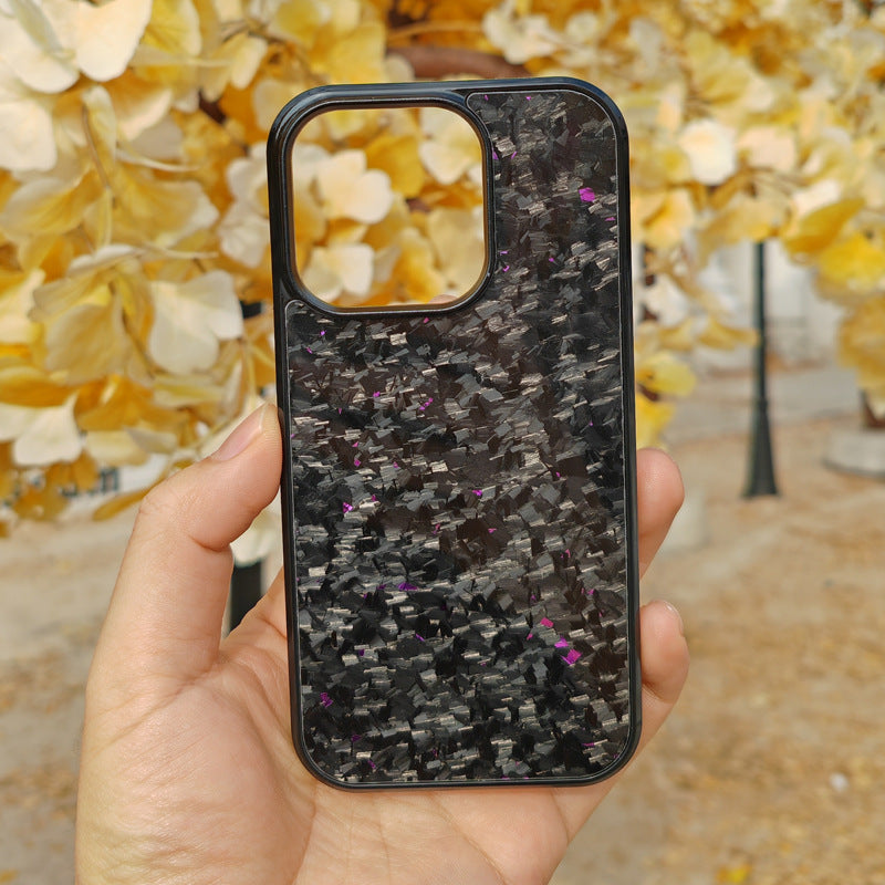 Gold Foil Carbon Fiber Forged Grain Phone Case For iPhone 16